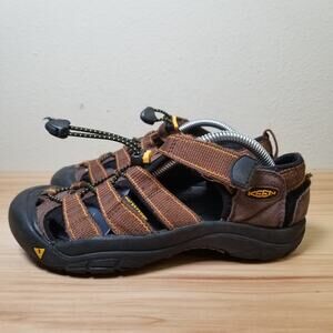 Keen Kids Size 3 Water Shoes Hiking Sandal Brown Canvas Outdoor Camping Gorpcore